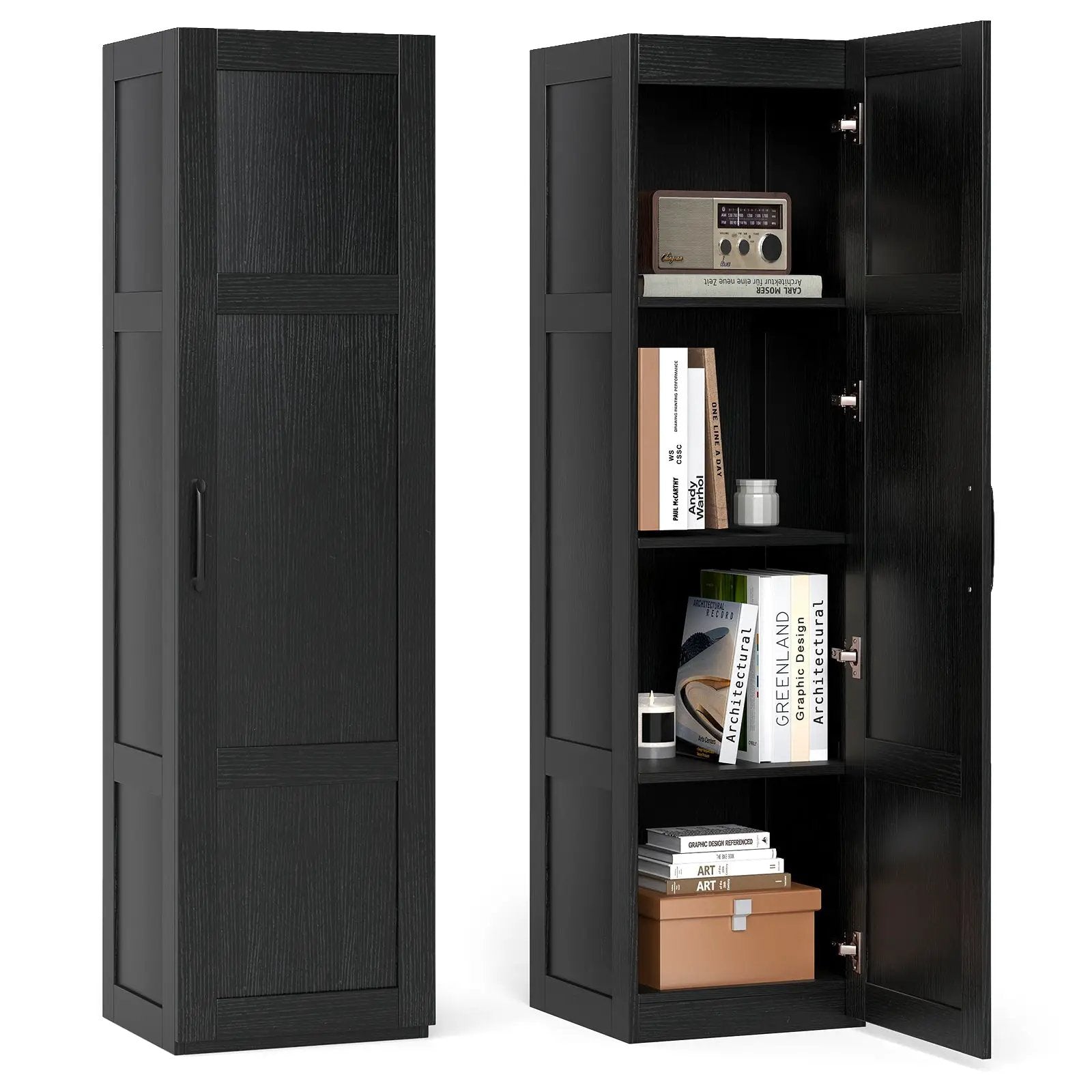 Tall Storage Cabinet with 4 Storage Shelves for Bathroom Living Room by DirectDeals