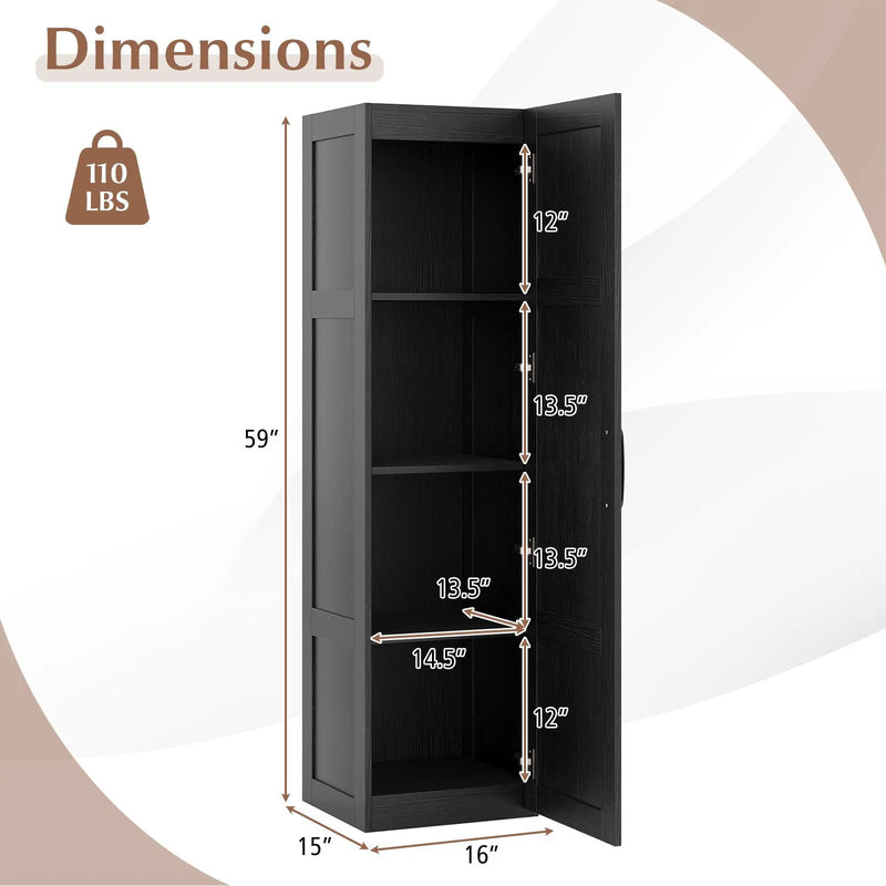 Tall Storage Cabinet with 4 Storage Shelves for Bathroom Living Room by DirectDeals