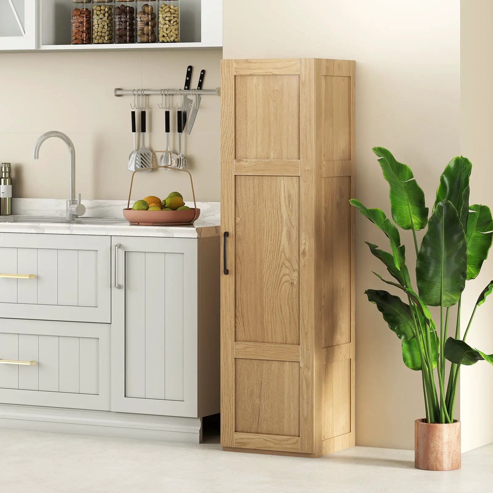 Tall Storage Cabinet with 4 Storage Shelves for Bathroom Living Room by DirectDeals