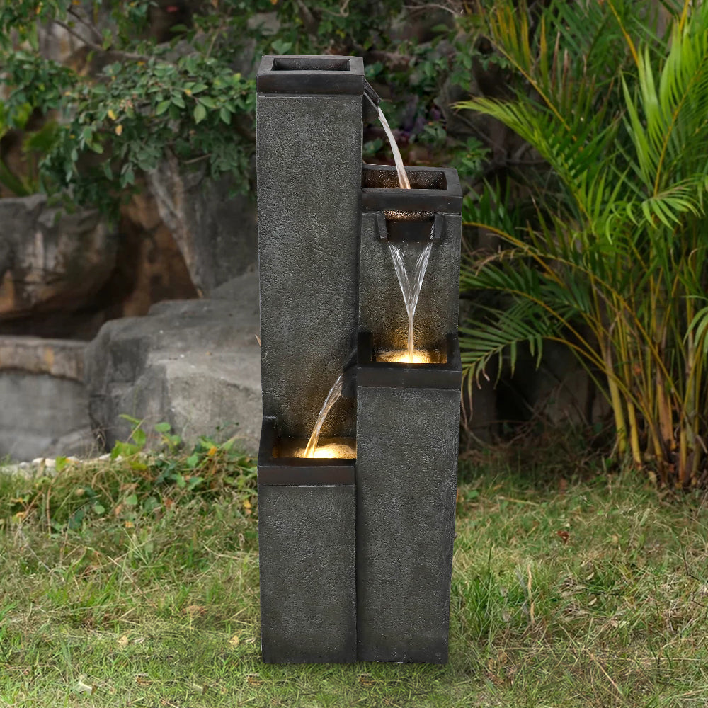 Resin Modern Outdoor Fountains 4 Pillar 39 Inch, photo 4 of 7