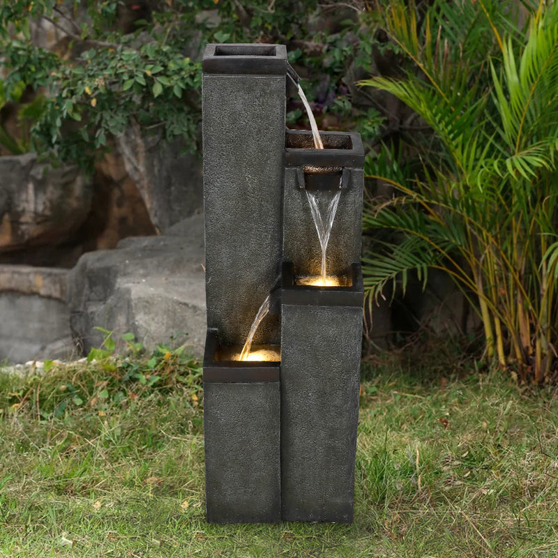 Resin Modern Outdoor Fountains 4 Pillar 39 Inch, photo 4 of 7