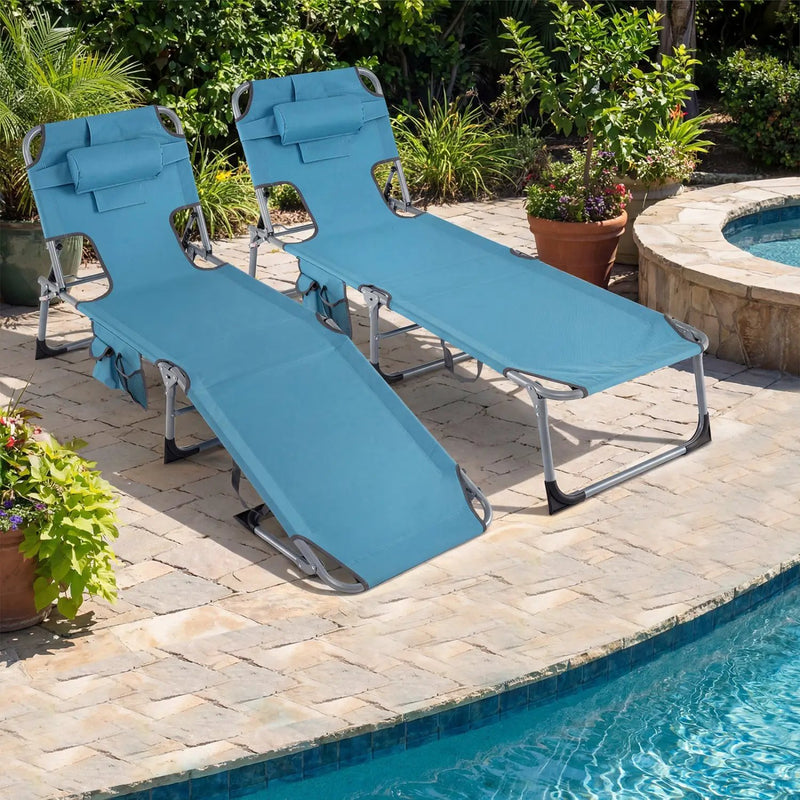 Tanning Chair with Face Arm Holes Folding Chair by DirectDeals