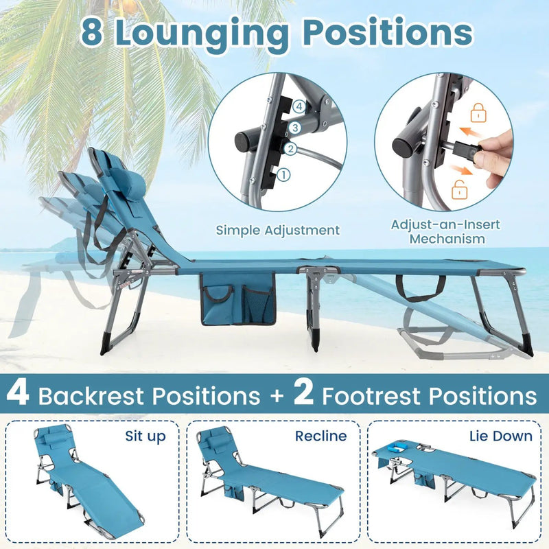 Tanning Chair with Face Arm Holes Folding Chair by DirectDeals