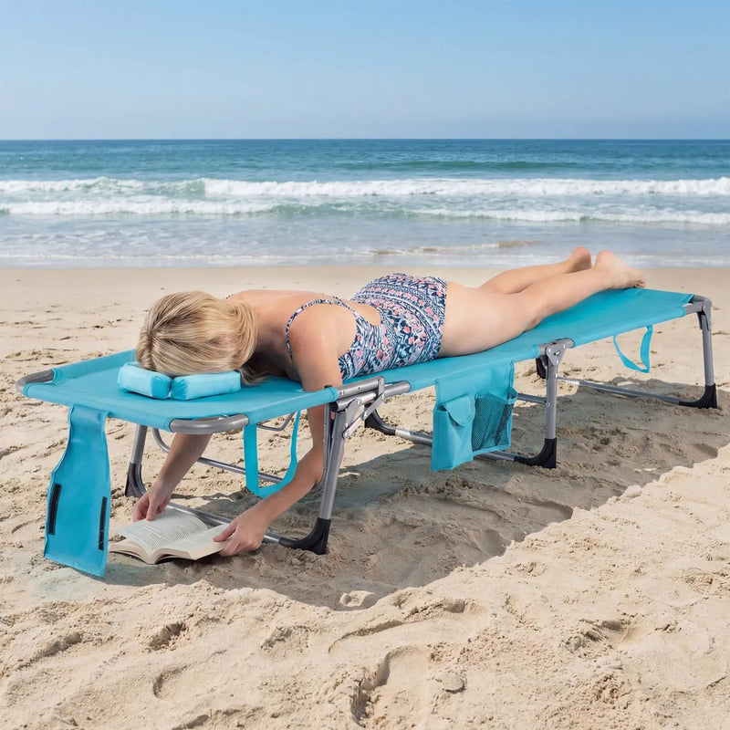 Tanning Chair with Face Arm Holes Folding Chair by DirectDeals