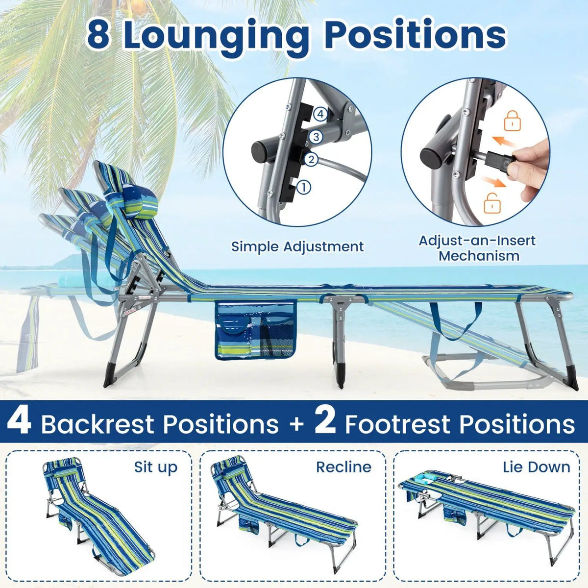 Tanning Chair with Face Arm Holes Folding Chair, photo 15 of 30