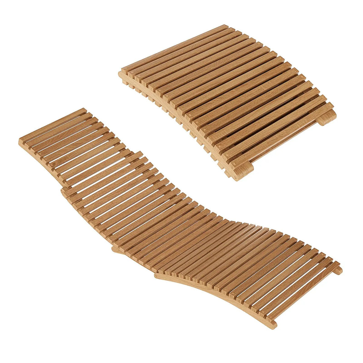 Teak Wood Patio Folding Chaise Lounge Chair with Slatted Seat, photo 6 of 16