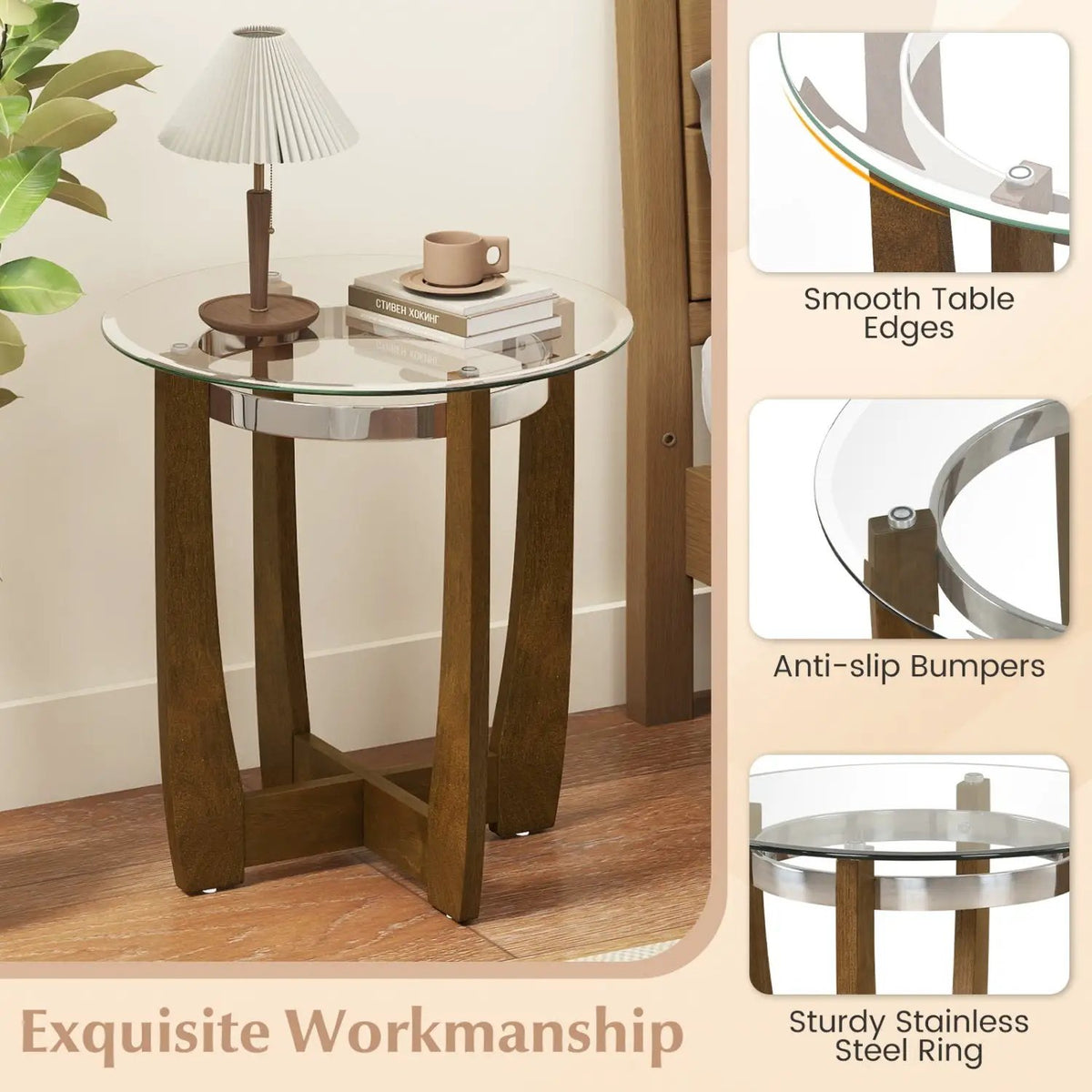 Tempered Glass Coffee Table Set of 3 for Living Room Bedroom, photo 13 of 16