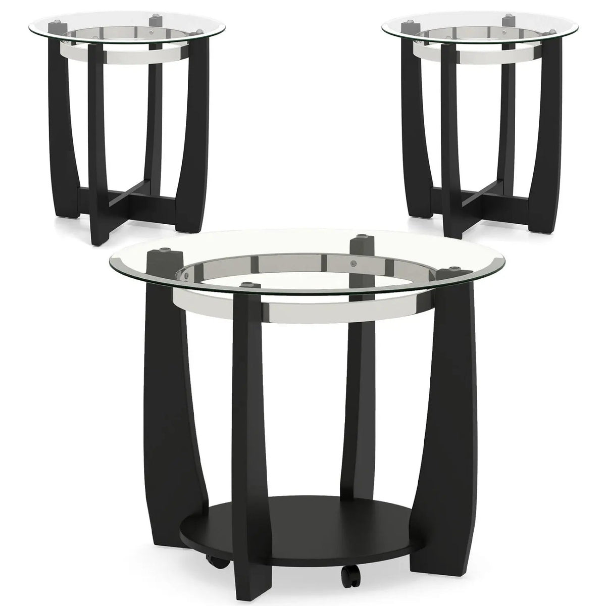Tempered Glass Coffee Table Set of 3 for Living Room Bedroom, photo 4 of 16