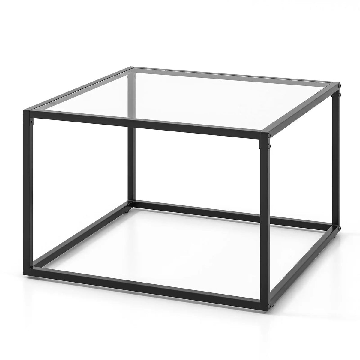 27.5 Inch Home Square Tea Table with Heavy-duty Metal Frame, photo 5 of 16