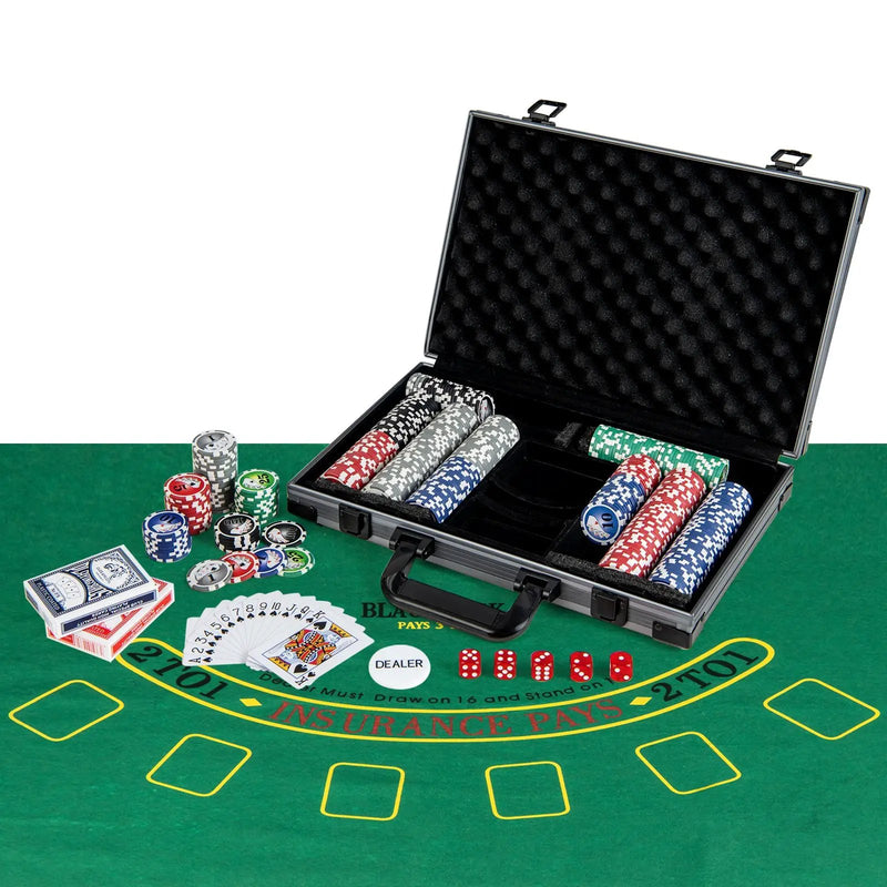 Texas Holdem Poker Chip Set Casino Poker Chips with 400 Pieces Chips-Black by DirectDeals