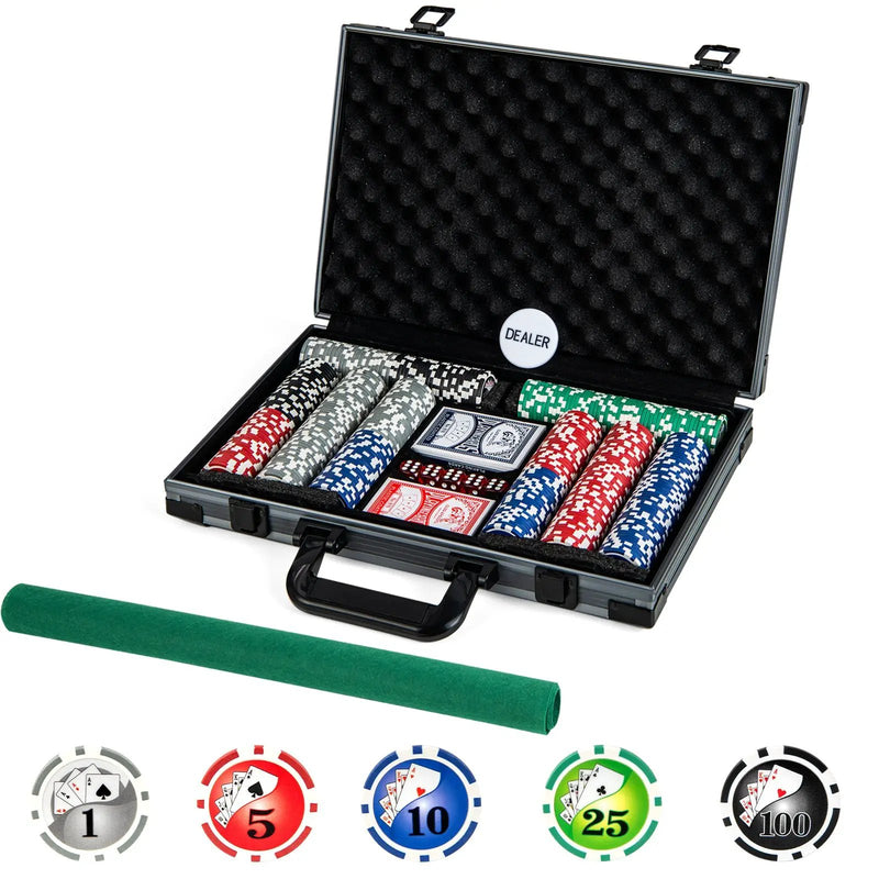 Texas Holdem Poker Chip Set Casino Poker Chips with 400 Pieces Chips-Black by DirectDeals
