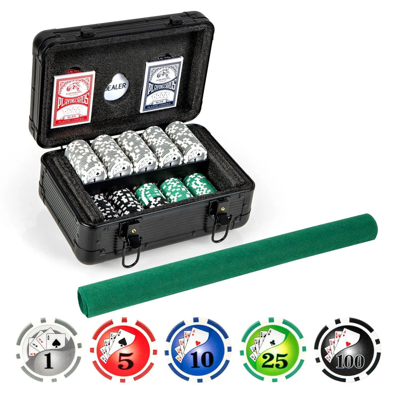 Texas Holdem Poker Chip Set with 300 Pieces Chips-Black by DirectDeals