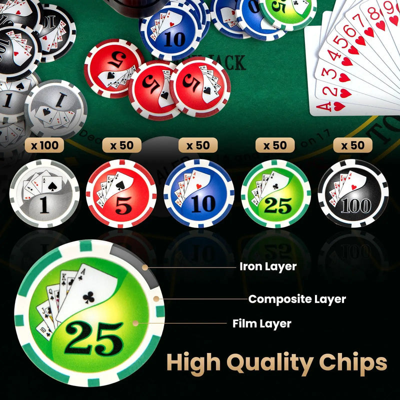 Texas Holdem Poker Chip Set with 300 Pieces Chips-Black by DirectDeals