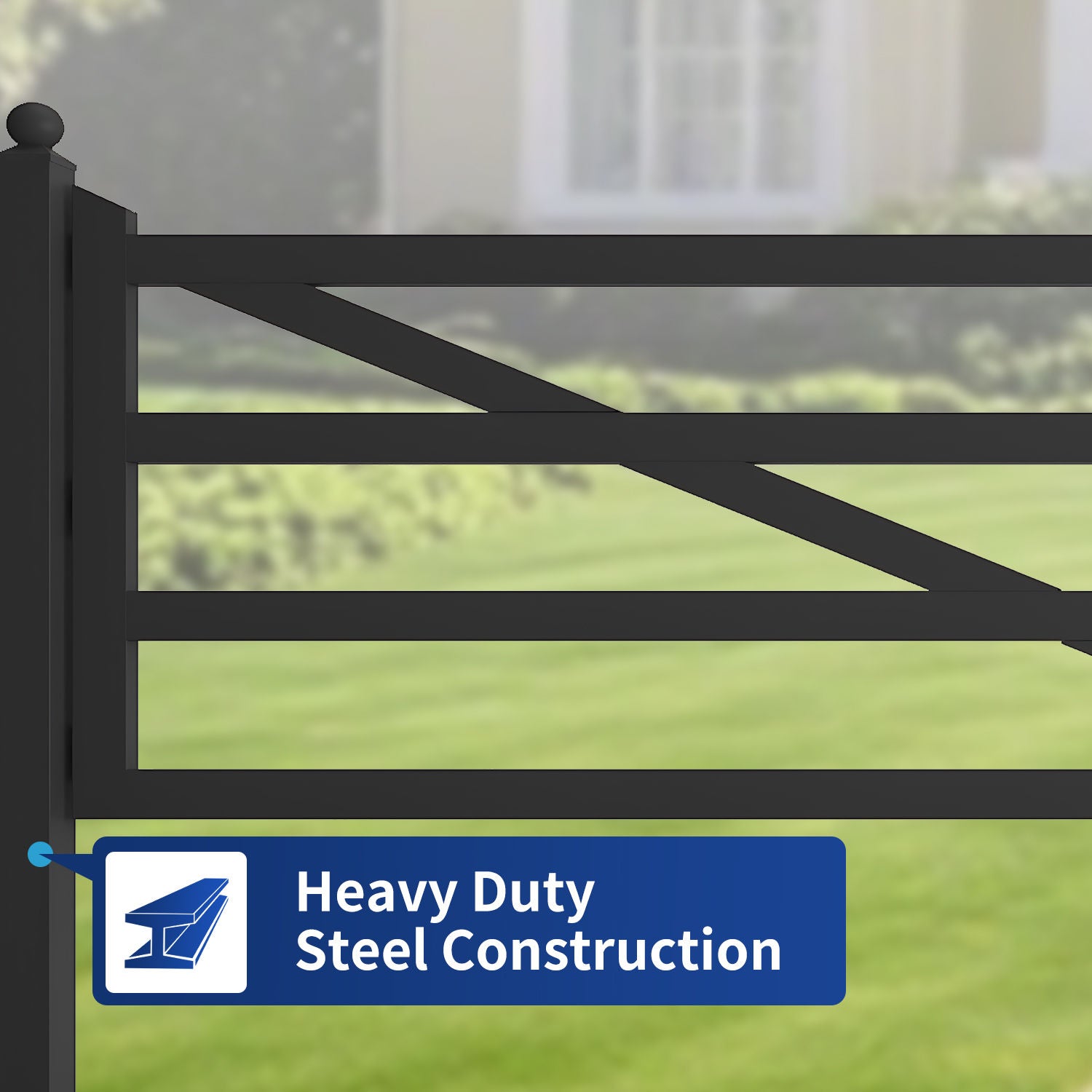 20 ft Farm Driveway Gate with Diagonal Tubes, Dual Swing by Chery Industrial