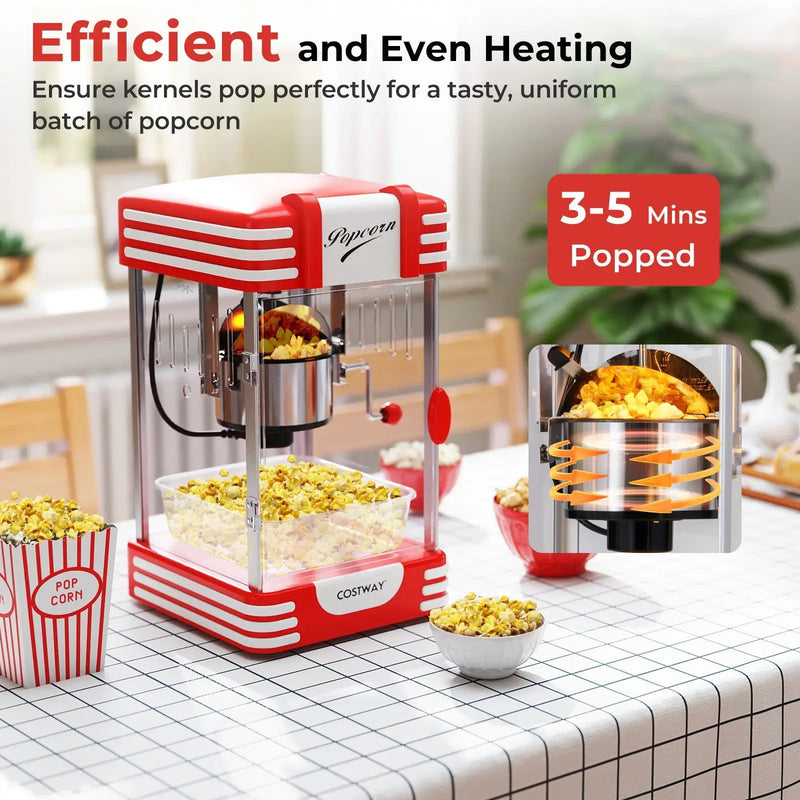 Theater Style Countertop Popcorn Maker with Stainless Steel Kettle-Red by DirectDeals