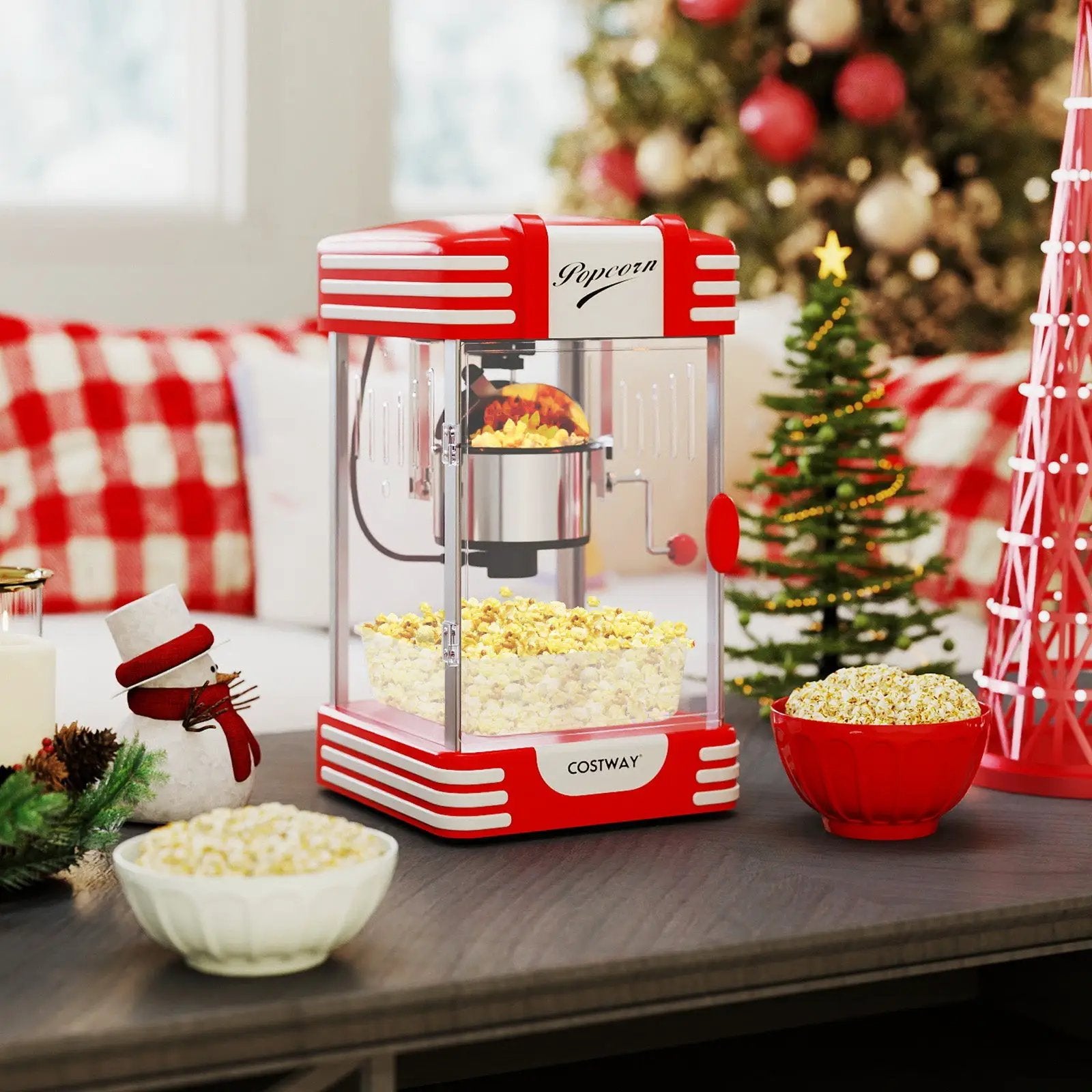 Theater Style Countertop Popcorn Maker with Stainless Steel Kettle-Red by DirectDeals