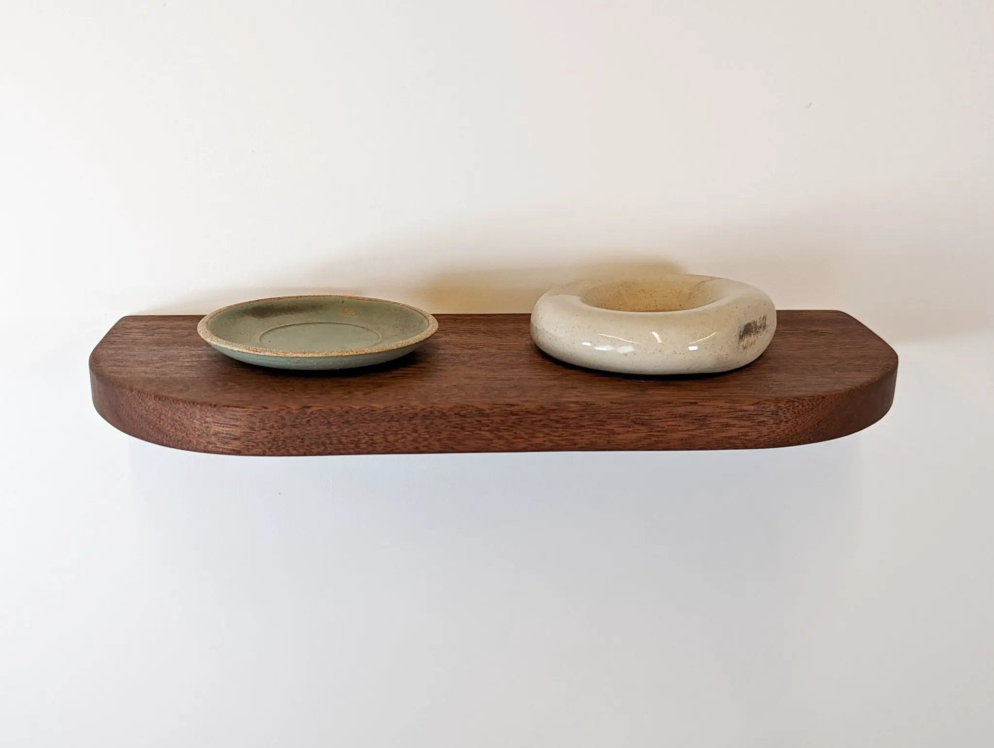 Thin Oak Floating Shelf with Rounded Corners by NookWoodworking