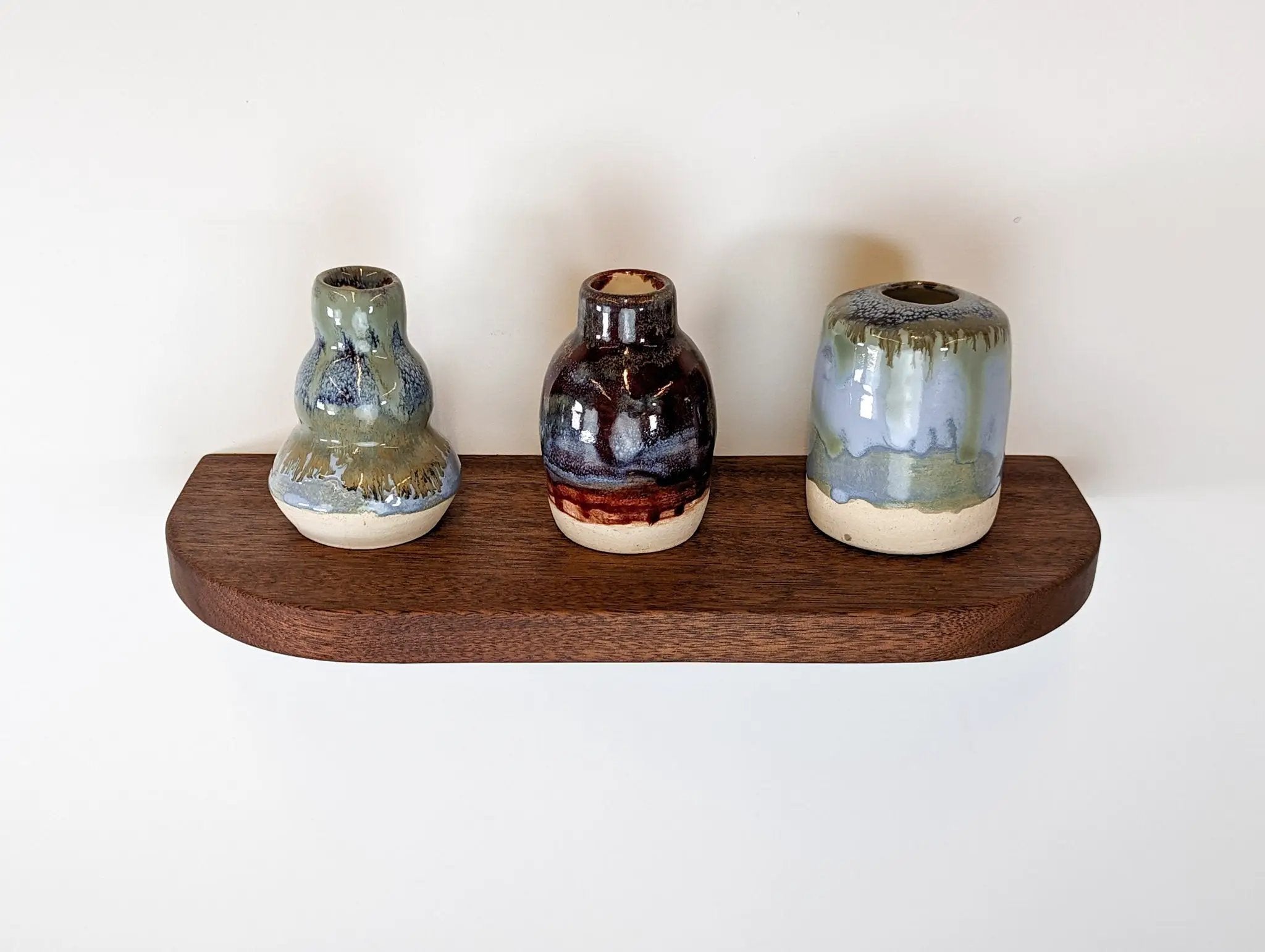 Thin Mahogany Floating Shelf with Rounded Corners by NookWoodworking