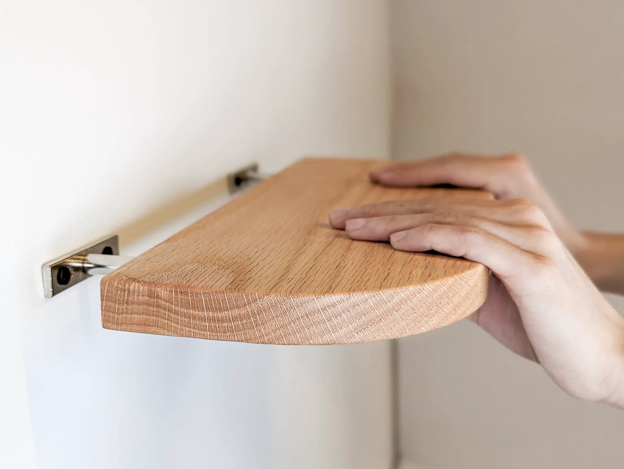 Thin Mahogany Floating Shelf with Rounded Corners by NookWoodworking