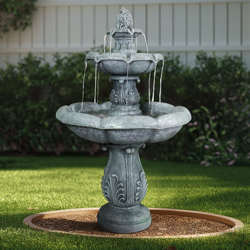 Concrete Pedestal Fountain Ornate 3 Tier Outdoor, photo 2 of 12