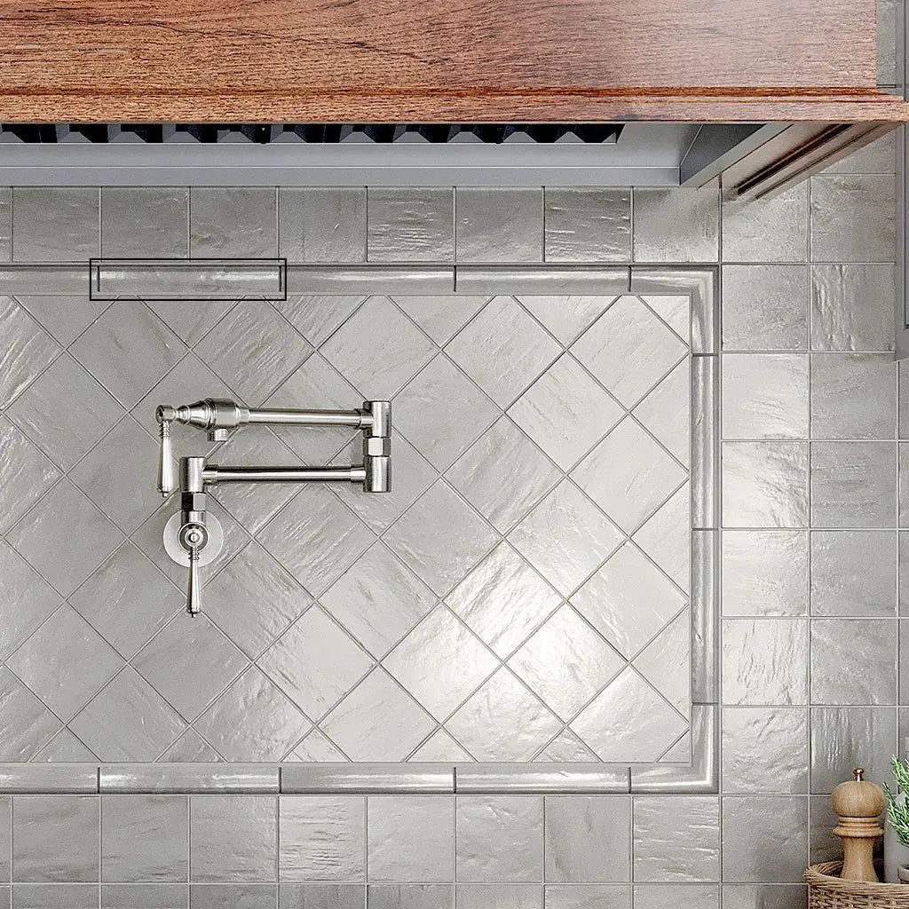 Light Gray 1.25x8 Matte Glossy Ceramic Bullnose Tile Trim (10 pack, 0.667 sq ft/case) by Apollo Tile