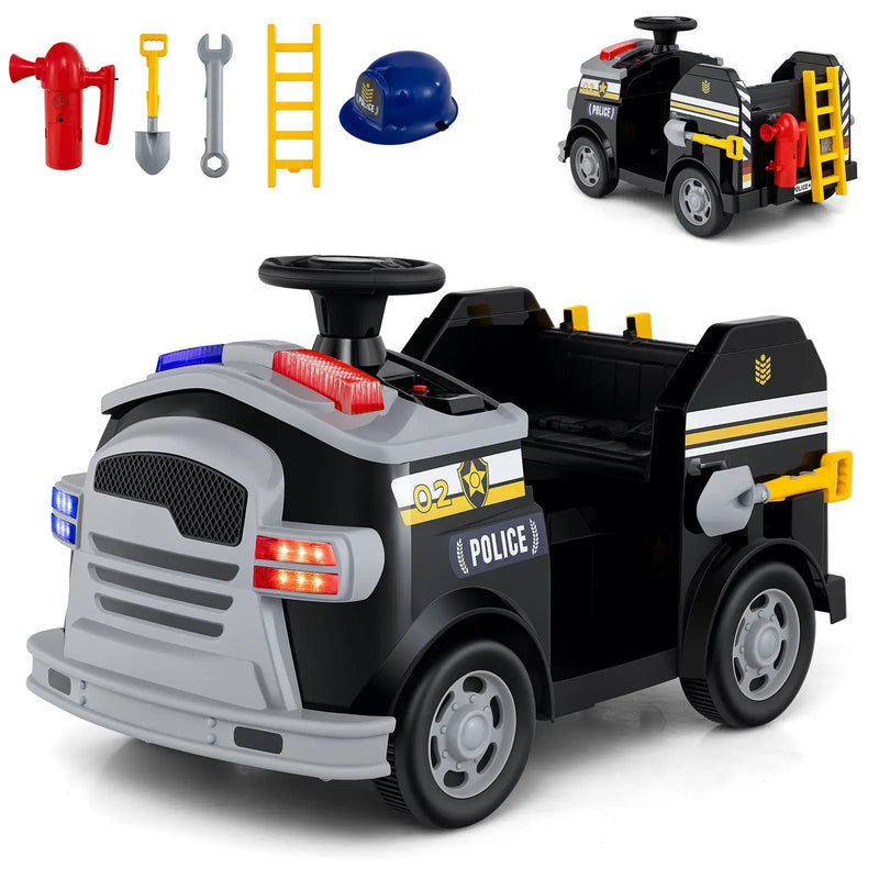 12V Toddler Fire Toy Car with Shovel and Wrench for Ages 37-95 Months by DirectDeals