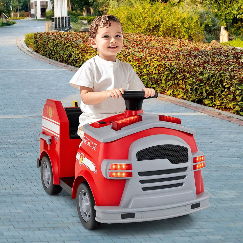 12V Toddler Fire Toy Car with Shovel and Wrench for Ages 37-95 Months by DirectDeals