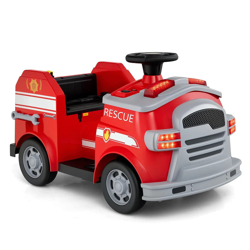 12V Toddler Fire Toy Car with Shovel and Wrench for Ages 37-95 Months by DirectDeals