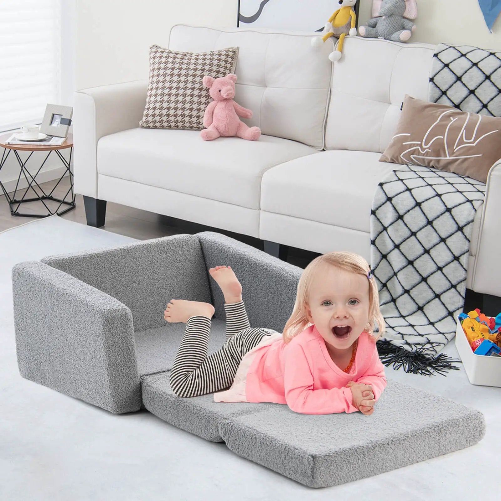 2-in-1 Children’s Convertible Sofa to Lounger-L by DirectDeals