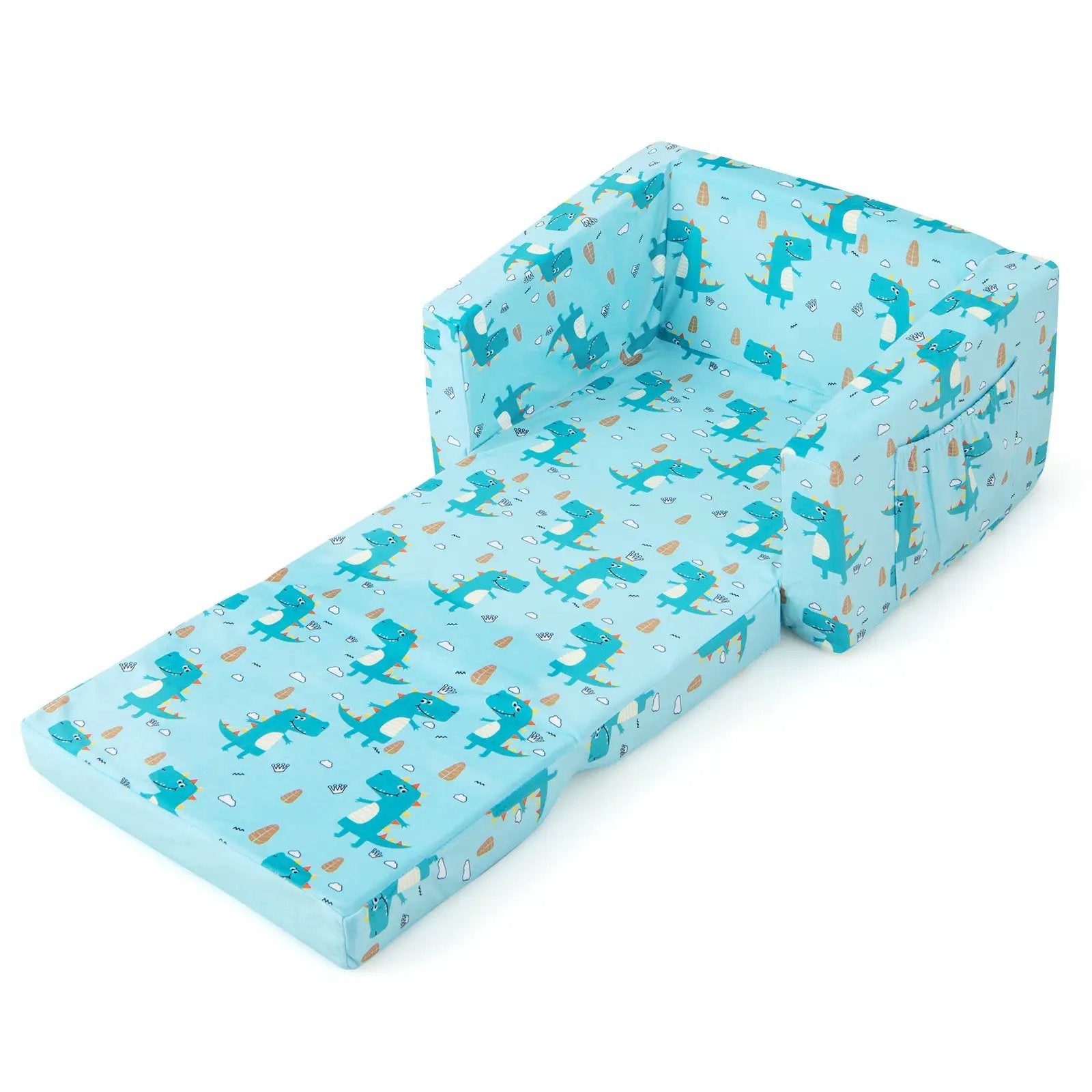 Kids Recliner Sofa Converts to Sleeper Bed for Boys Girls-Blue by DirectDeals