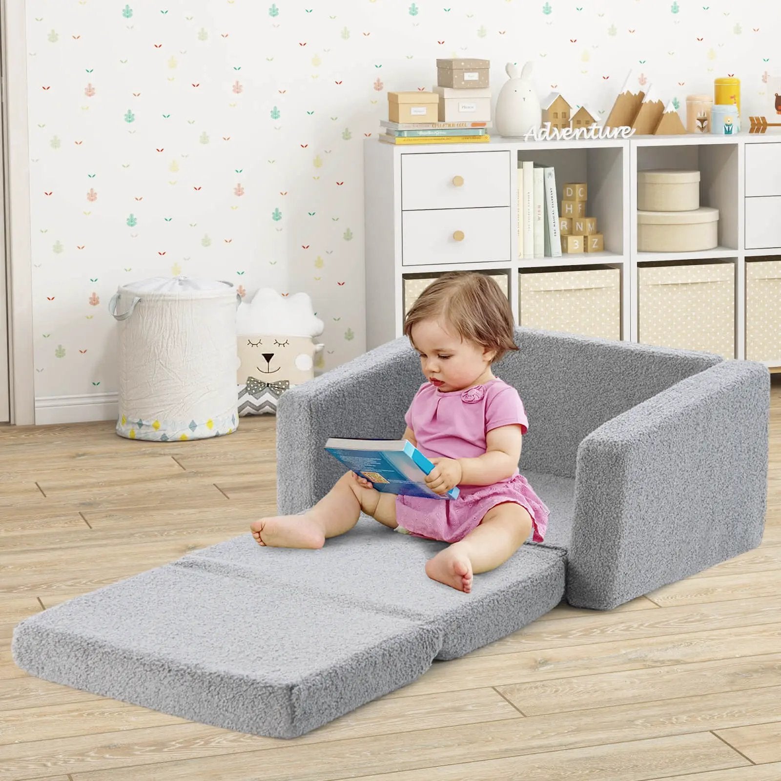 2-in-1 Children’s Convertible Sofa to Lounger-L by DirectDeals