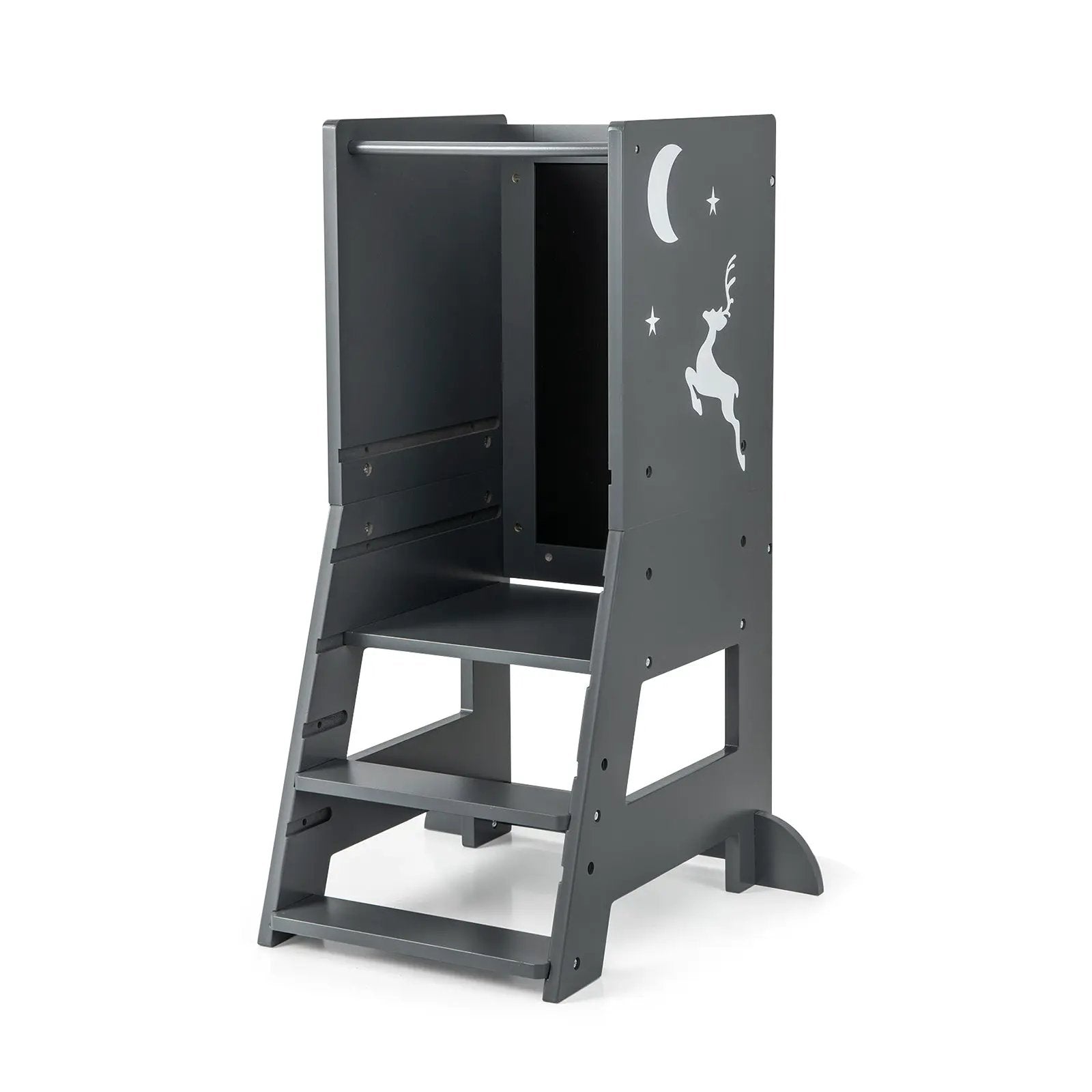 Toddler Kitchen Stool Baby Standing Tower with Chalkboard and Whiteboard by DirectDeals