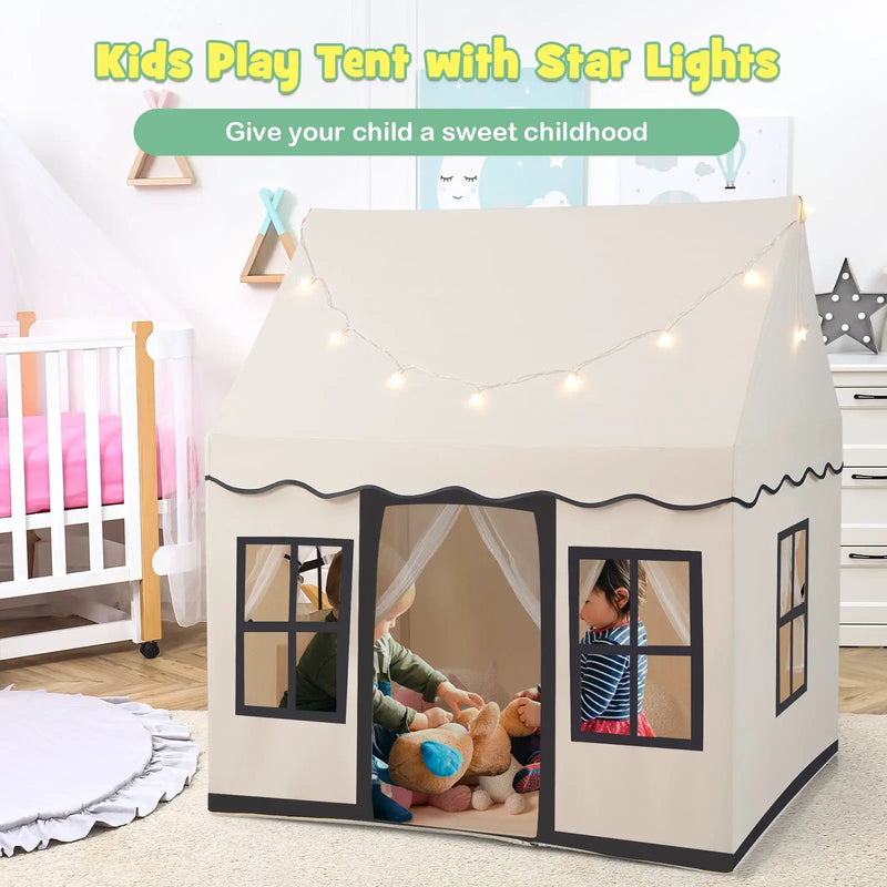 Toddler Large Playhouse with Star String Lights by DirectDeals