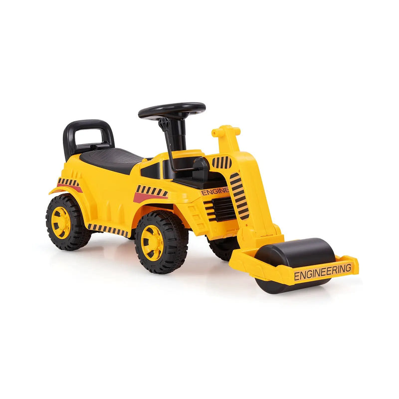 Toddler Ride on Car with Adjustable Roller and Under-Seat Storage-Yellow by DirectDeals