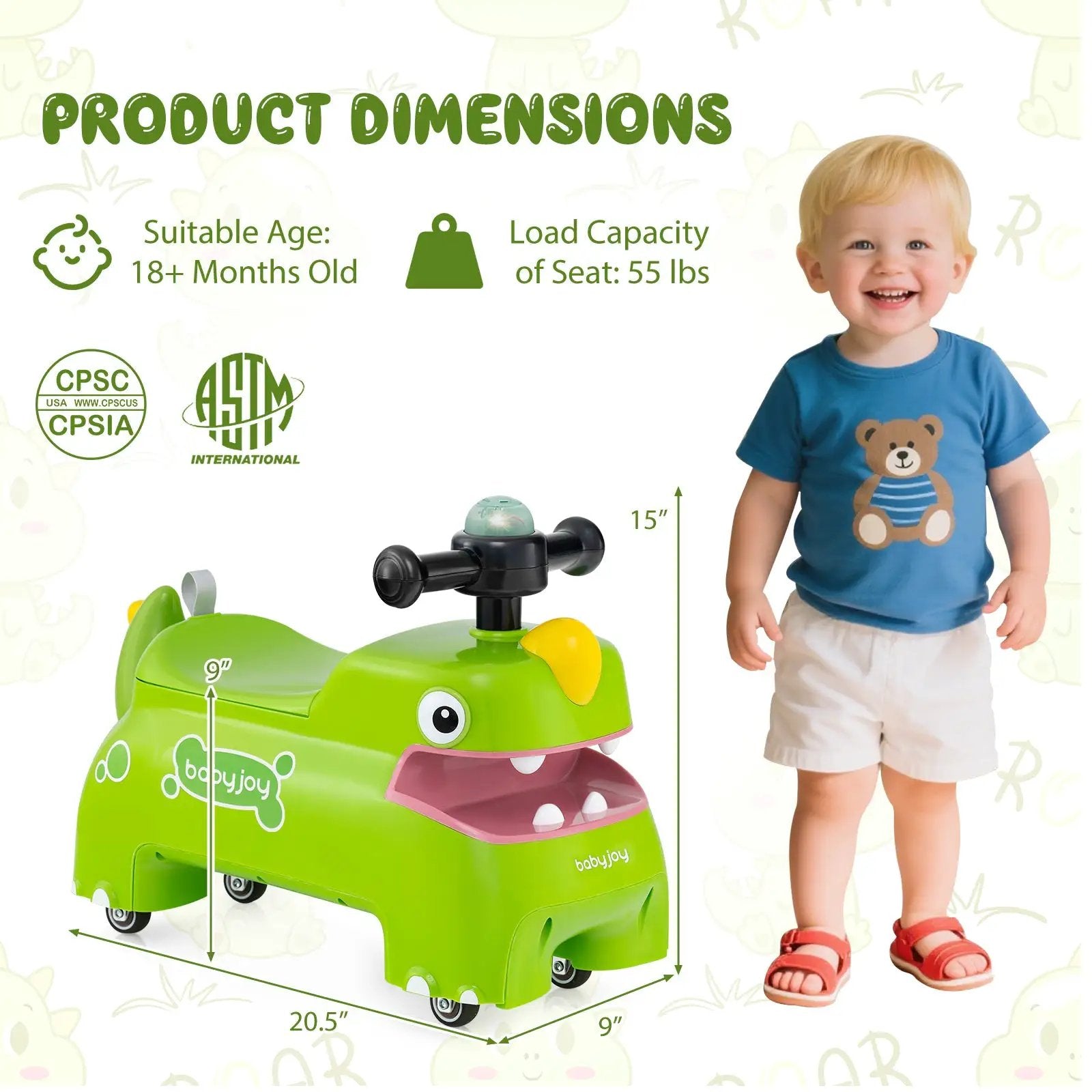 Toddler Ride on Toy Walking Sliding Car with Lights and Music by DirectDeals