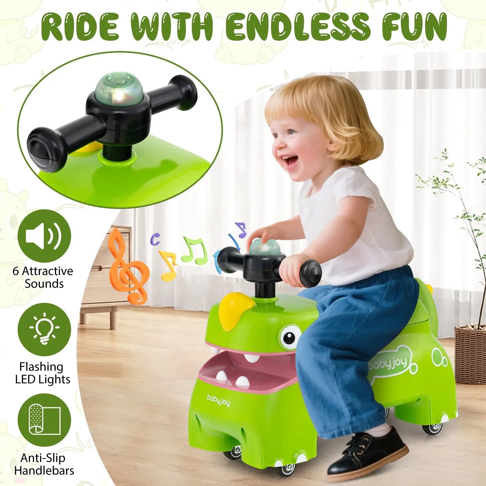 Toddler Ride on Toy Walking Sliding Car with Lights and Music by DirectDeals