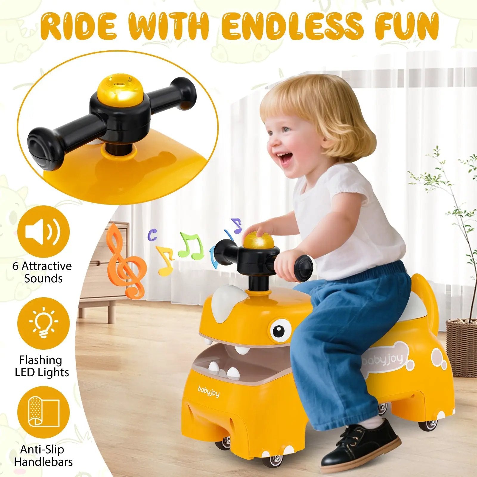 Toddler Ride on Toy Walking Sliding Car with Lights and Music by DirectDeals