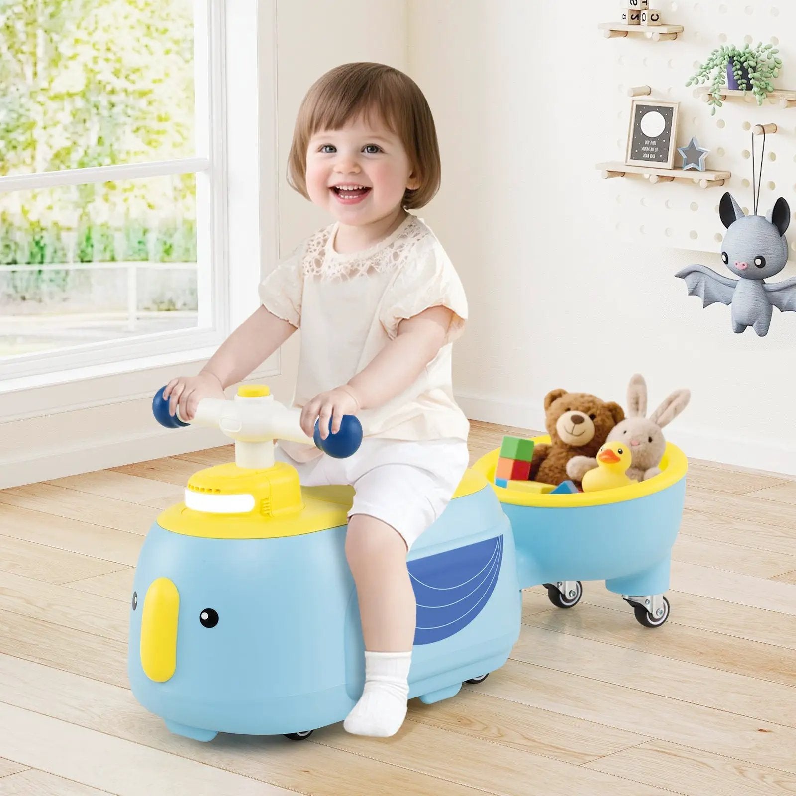Toddler Ride on Toy with Trailer and Light Music by DirectDeals