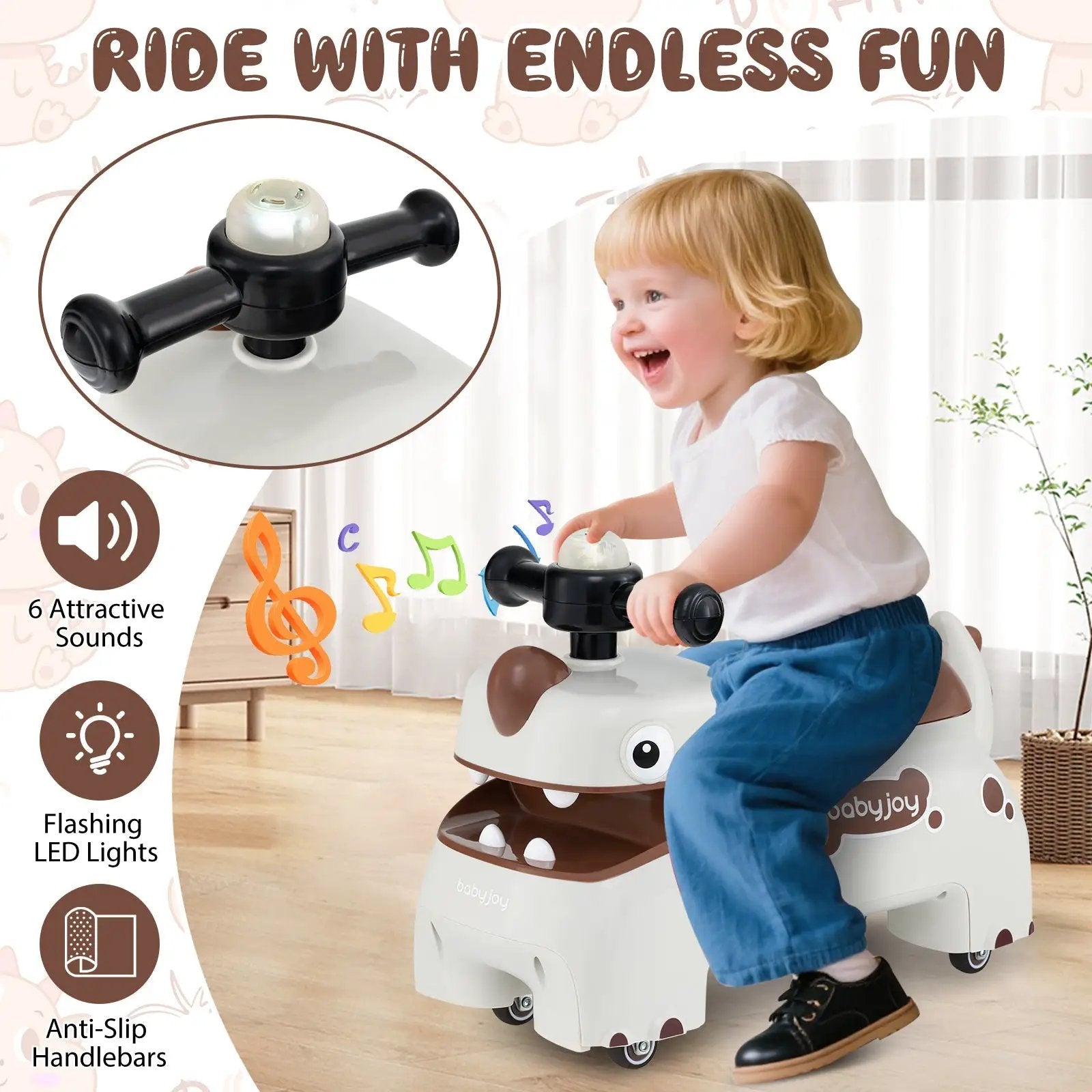 Toddler Ride on Toy Walking Sliding Car with Lights and Music by DirectDeals