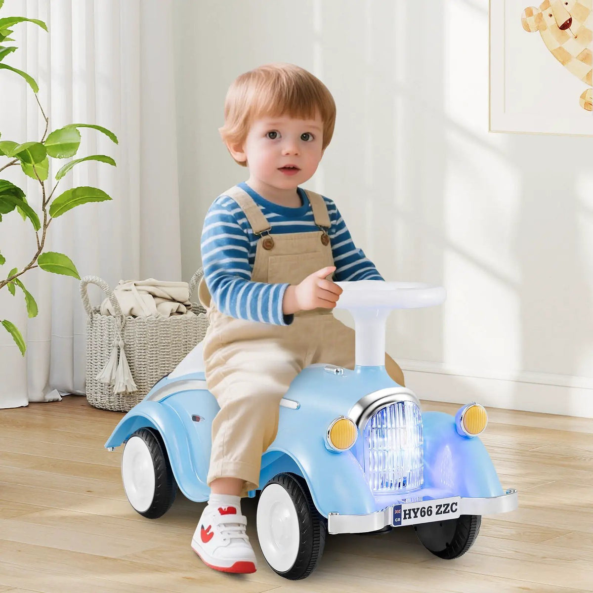 Toddler Ride on Toy Classic Sliding Car with Horn and LED Headlight, photo 2 of 24