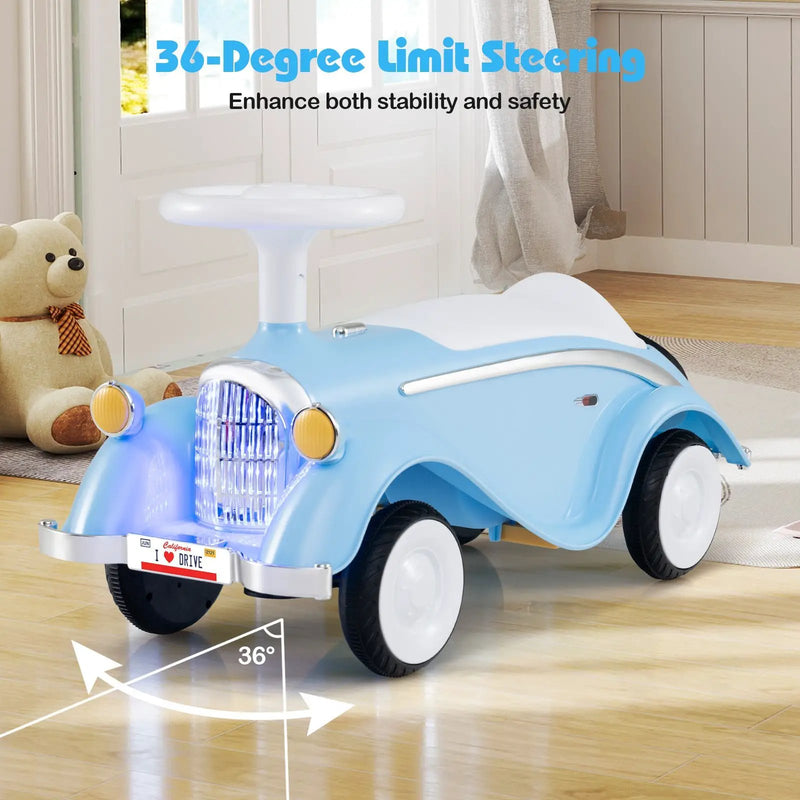 Toddler Ride on Toy Classic Sliding Car with Horn and LED Headlight by DirectDeals