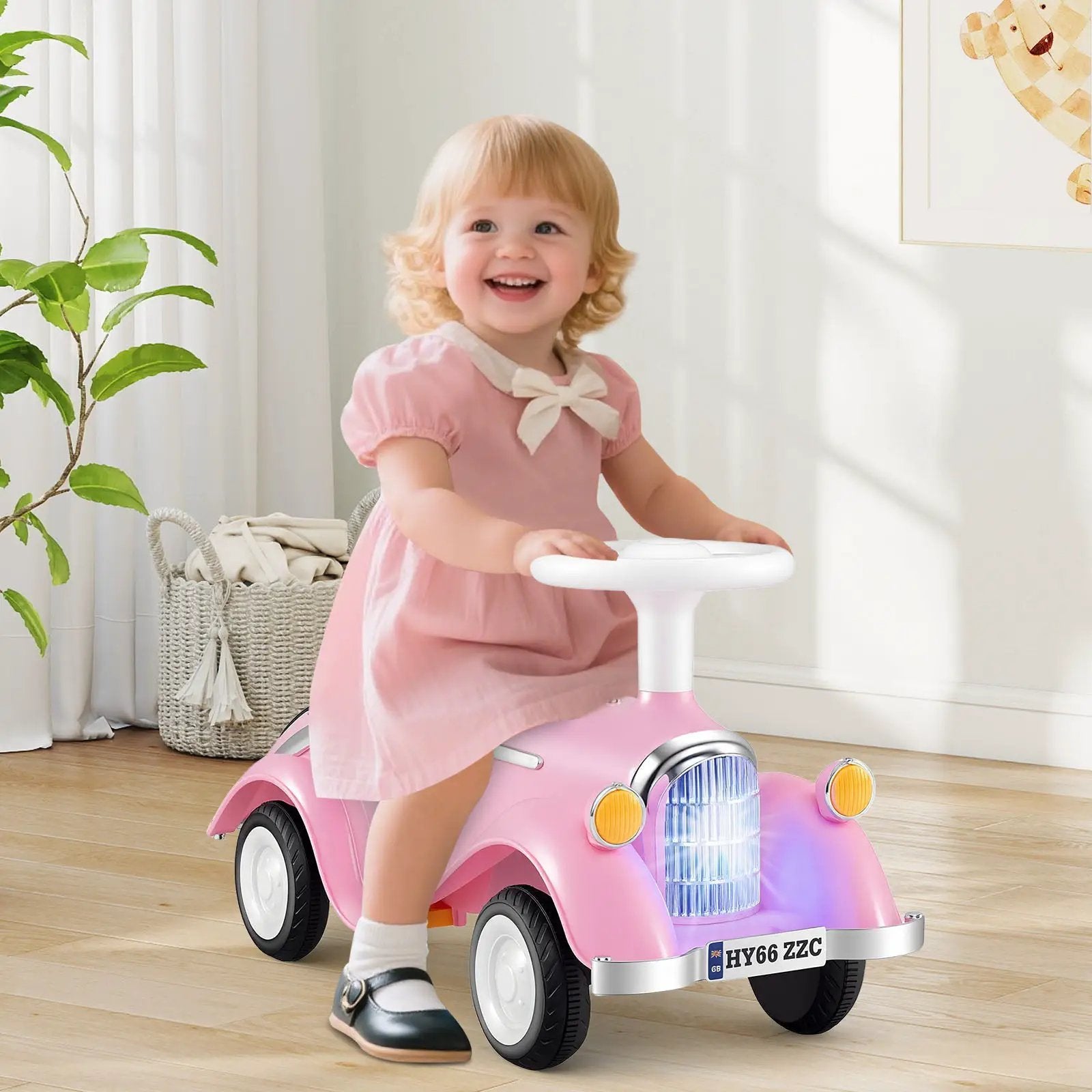 Toddler Ride on Toy Classic Sliding Car with Horn and LED Headlight by DirectDeals