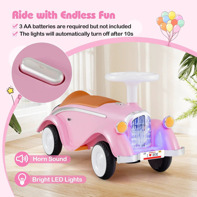 Toddler Ride on Toy Classic Sliding Car with Horn and LED Headlight by DirectDeals