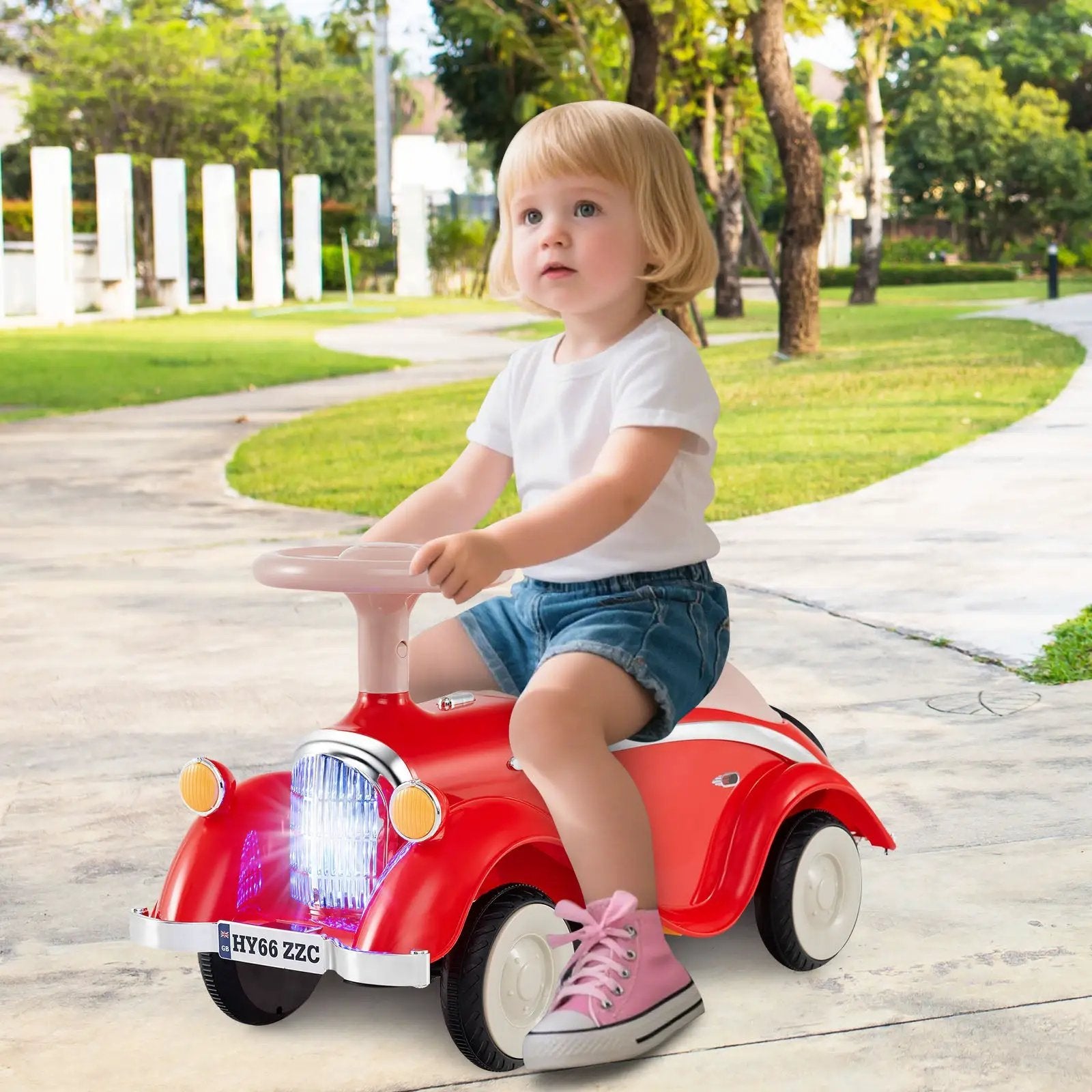 Toddler Ride on Toy Classic Sliding Car with Horn and LED Headlight by DirectDeals