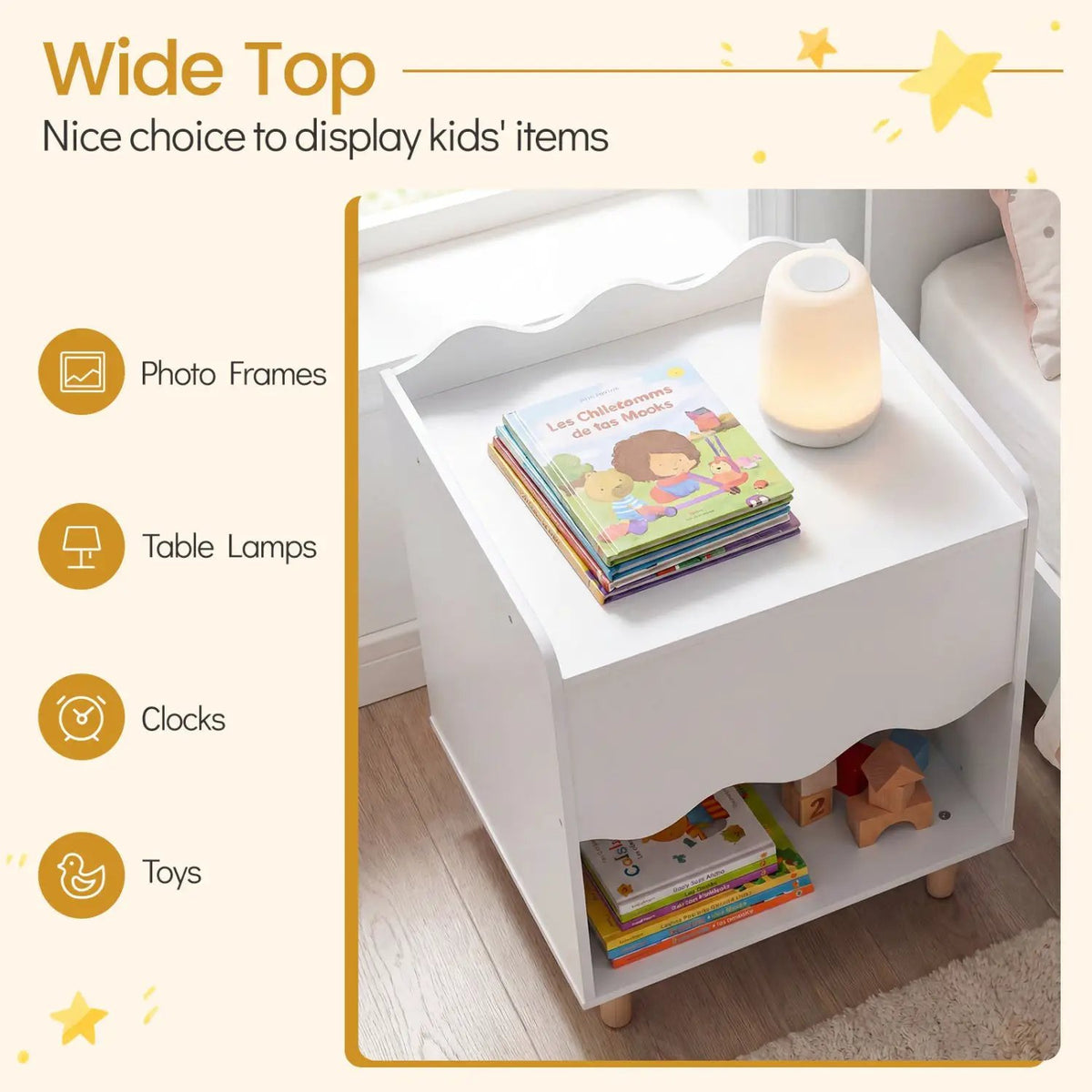 Toddler Scalloped Side Table with Wide Top & Open Compartment, photo 6 of 16