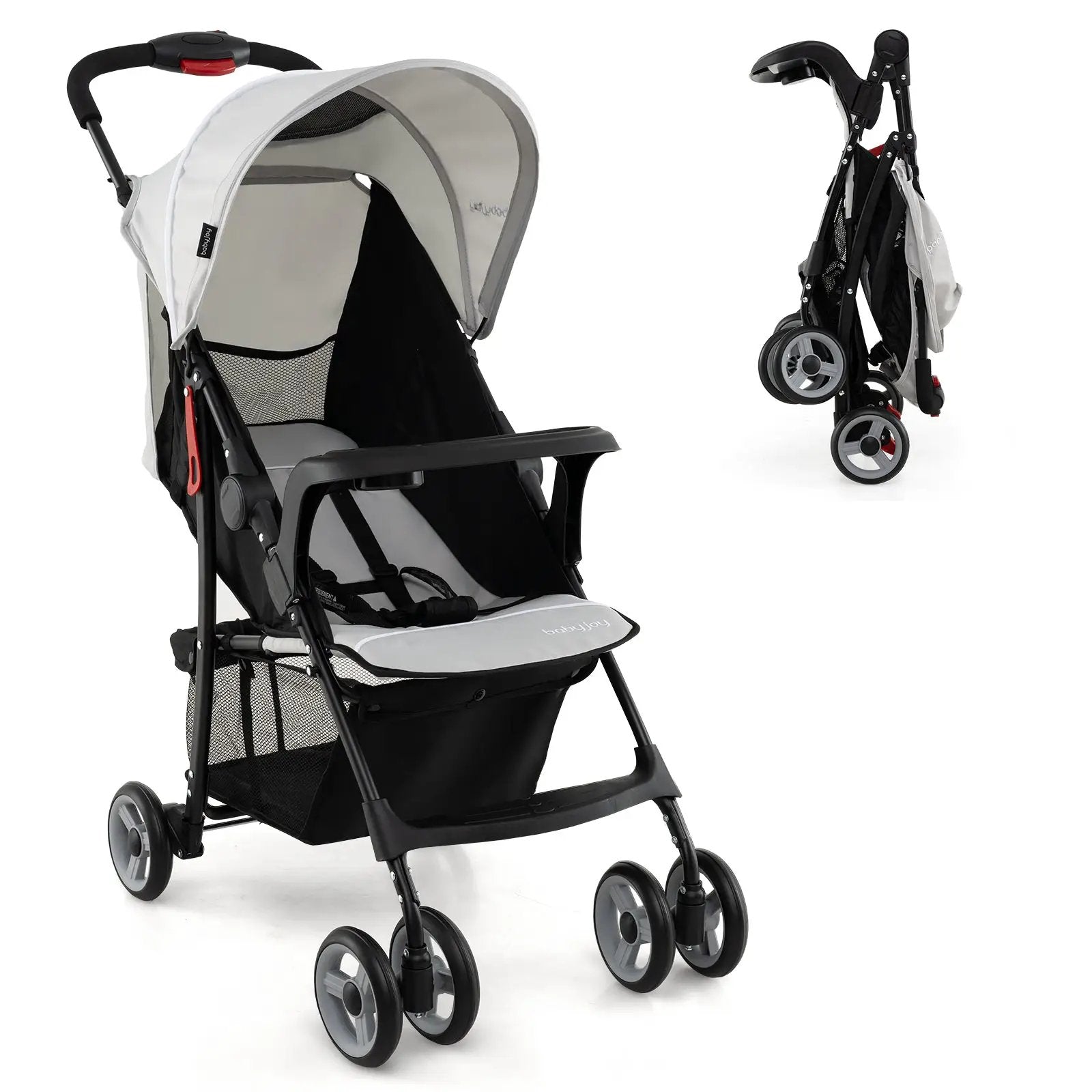 Toddler Travel Stroller for Airplane with Canopy and Adjustable Backrest by DirectDeals
