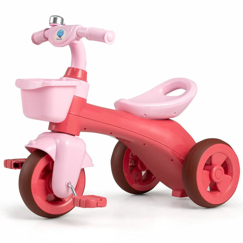 Toddler Tricycle with Limited Steering with Front Baskets and Bell by DirectDeals