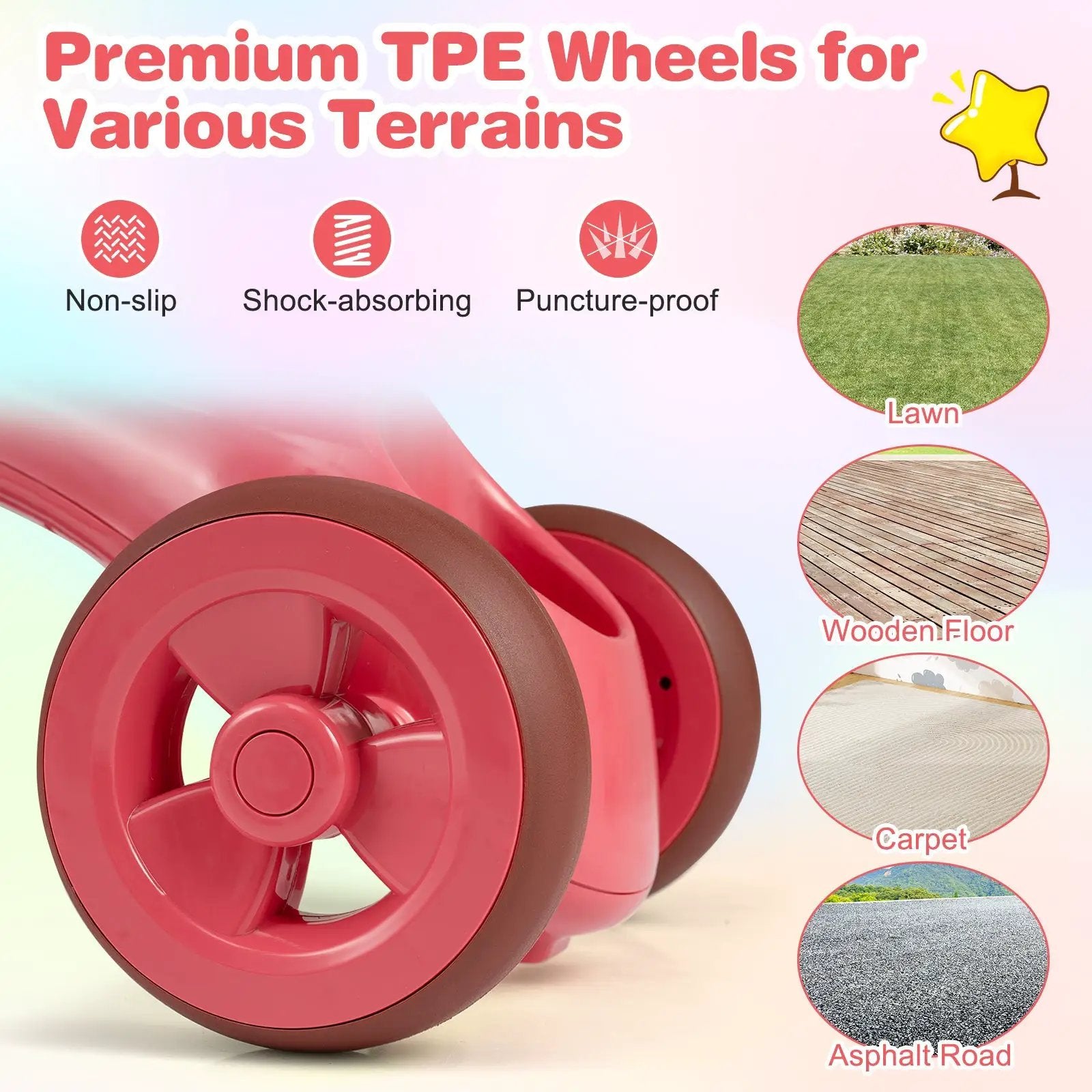 Toddler Tricycle with Limited Steering with Front Baskets and Bell by DirectDeals
