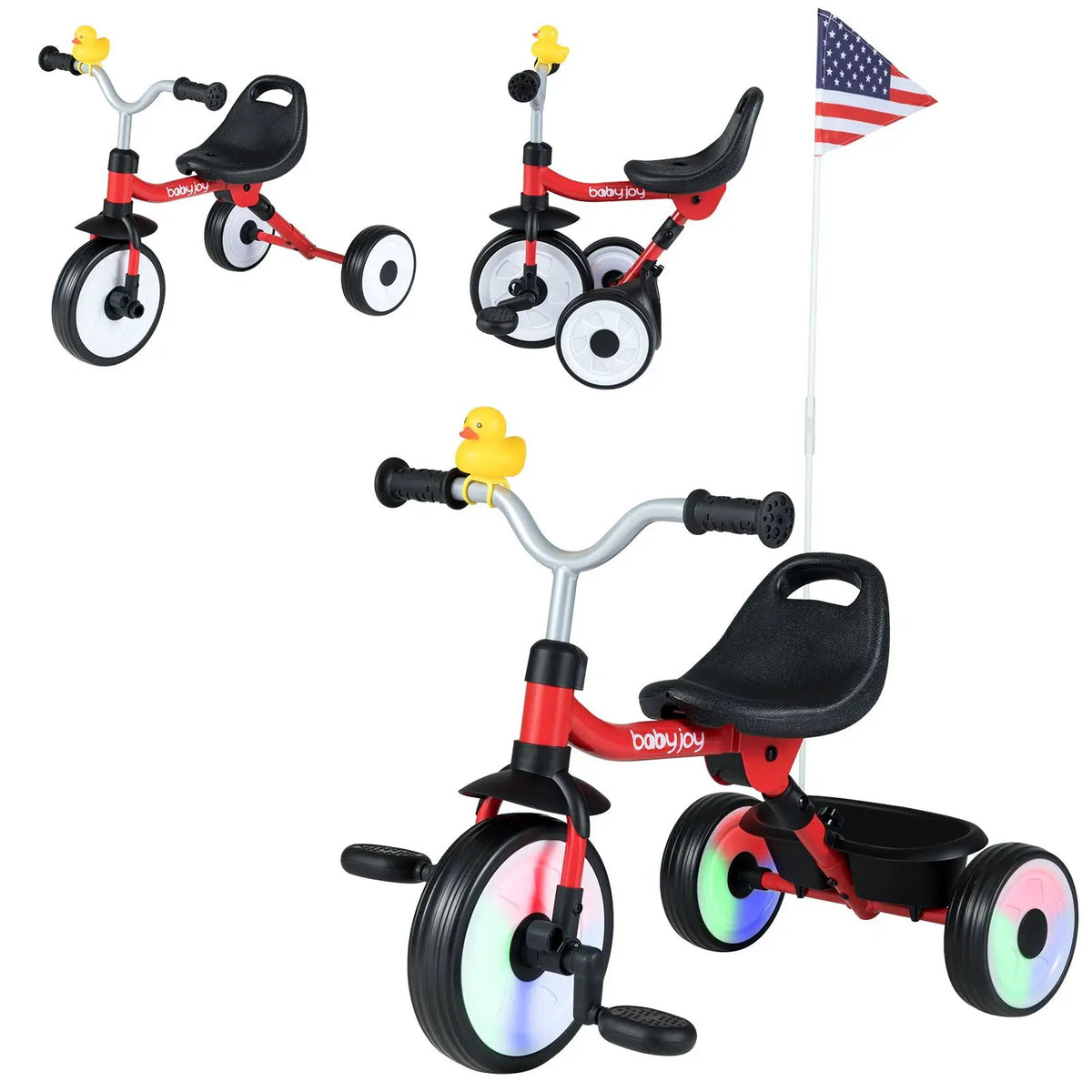 Toddler Tricycle with 3-Position Seat and Storage Basket for Kids, photo 10 of 32