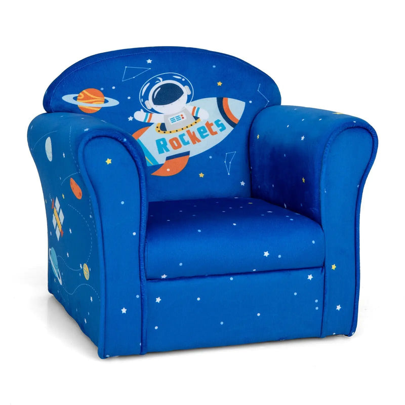 Toddler Upholstered Armchair with Solid Wooden Frame and High-density Sponge Filling by DirectDeals